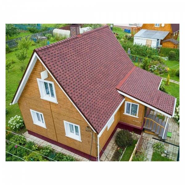 Гибкая черепица SHINGLAS коллекция Фазенда цвет Красный 2,6 м² в упаковке